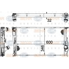 8MK 376 754-014 HELLA Радиатор, охлаждение двигателя