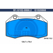 B1.G102-0868.2 GALFER Комплект тормозных колодок, дисковый тормоз