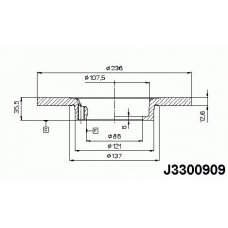 J3300909 NIPPARTS Тормозной диск