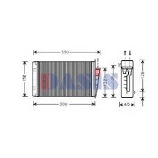 019060N AKS DASIS Теплообменник, отопление салона