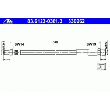 83.6123-0381.3 ATE Тормозной шланг