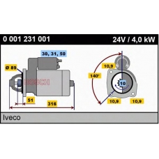 0 001 231 001 BOSCH Стартер