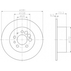 8DD 355 100-891 HELLA Тормозной диск