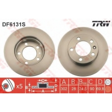 DF6131S TRW Тормозной диск