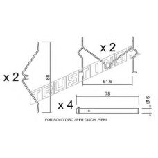KIT.057 TRUSTING Комплектующие, колодки дискового тормоза
