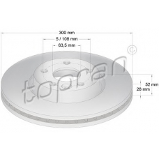 304 437 TOPRAN Тормозной диск