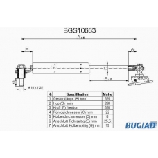 BGS10683 BUGIAD Газовая пружина, крышка багажник
