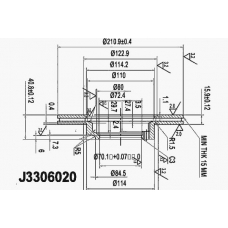 J3306020 NIPPARTS Тормозной диск