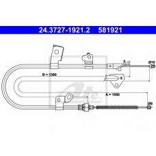 24.3727-1921.2 ATE Трос, стояночная тормозная система