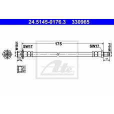 24.5145-0176.3 ATE Тормозной шланг