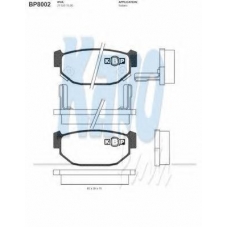 BP-8002 KAVO PARTS Комплект тормозных колодок, дисковый тормоз