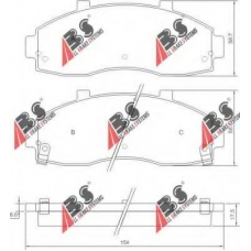 37044 ABS Комплект тормозных колодок, дисковый тормоз