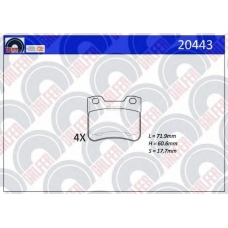 20443 GALFER Комплект тормозных колодок, дисковый тормоз