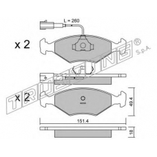 059.1 TRUSTING Комплект тормозных колодок, дисковый тормоз