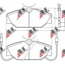 36174 ABS Комплект тормозных колодок, дисковый тормоз
