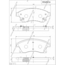 D360O16 NPS Комплект тормозных колодок, дисковый тормоз