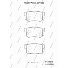 H361A05 NPS Комплект тормозных колодок, дисковый тормоз
