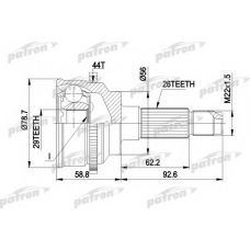 PCV3029 PATRON Шарнирный комплект, приводной вал