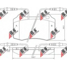 37049 ABS Комплект тормозных колодок, дисковый тормоз