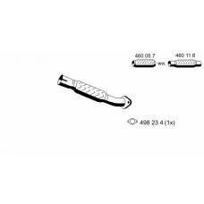 341585 ERNST Труба выхлопного газа; Ремонтная трубка, катализат
