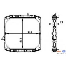 8MK 376 710-151 HELLA Радиатор, охлаждение двигателя