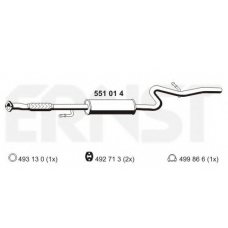 551014 ERNST Средний глушитель выхлопных газов