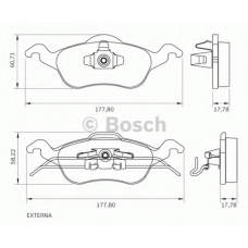 0 986 BB0 162 BOSCH Комплект тормозных колодок, дисковый тормоз