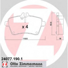 24077.190.1 ZIMMERMANN Комплект тормозных колодок, дисковый тормоз