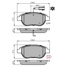 NP2208 NATIONAL Комплект тормозных колодок, дисковый тормоз