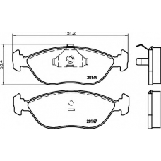 8DB 355 007-781 HELLA Комплект тормозных колодок, дисковый тормоз