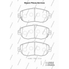 T360A100 NPS Комплект тормозных колодок, дисковый тормоз