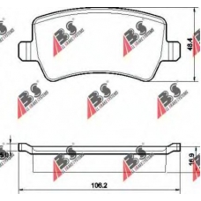 37562 ABS Комплект тормозных колодок, дисковый тормоз