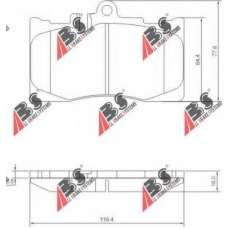 37261 ABS Комплект тормозных колодок, дисковый тормоз