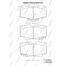 T360A95 NPS Комплект тормозных колодок, дисковый тормоз