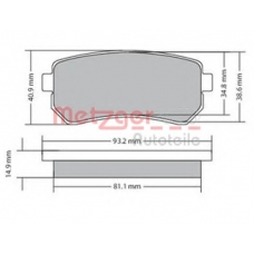 1170070 METZGER Комплект тормозных колодок, дисковый тормоз