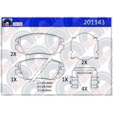 201143 GALFER Комплект тормозных колодок, дисковый тормоз