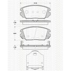 8110 43033 TRISCAN Комплект тормозных колодок, дисковый тормоз