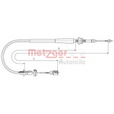 10.0862 METZGER Тросик газа