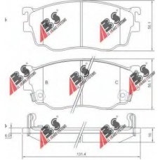 37189 ABS Комплект тормозных колодок, дисковый тормоз