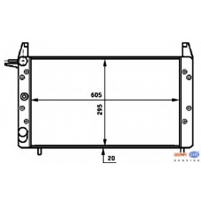 8MK 376 717-391 HELLA Радиатор, охлаждение двигател