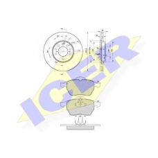 31128-9043 ICER Комплект тормозов, дисковый тормозной механизм