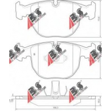 36961 ABS Комплект тормозных колодок, дисковый тормоз