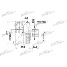 PCV1239 PATRON Шарнирный комплект, приводной вал