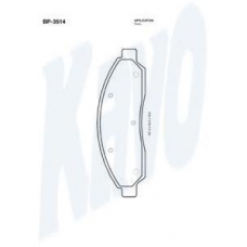 BP-3514 KAVO PARTS Комплект тормозных колодок, дисковый тормоз