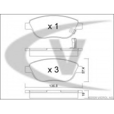 V40-8040 VEMO/VAICO Комплект тормозных колодок, дисковый тормоз