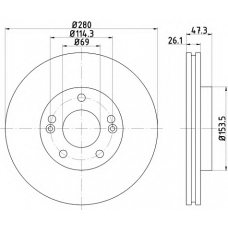 8DD 355 120-141 HELLA Тормозной диск