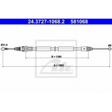 24.3727-1068.2 ATE Трос, стояночная тормозная система