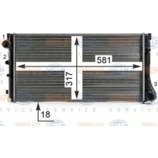 8MK 376 700-291 HELLA Радиатор, охлаждение двигателя