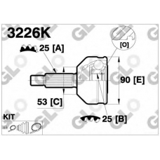 3226K GLO Шарнирный комплект, приводной вал