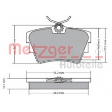 1170067 METZGER Комплект тормозных колодок, дисковый тормоз